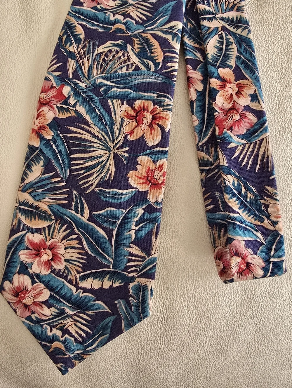 Cabralli Collection Blue Floral Cotton Men's Necktie Tie